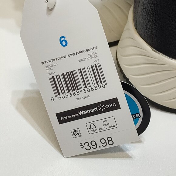 Time And Tru Winter Puff Booties -5°F Temp Rated Skid Resistant Women Size 6 NWT - Picture 12 of 12